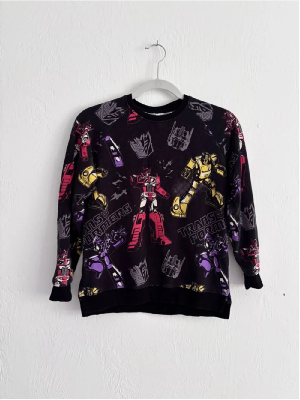 Boys BUMS & ROSES Transformers Sweatshirt Size 12 Black Red Bamboo Cotton
